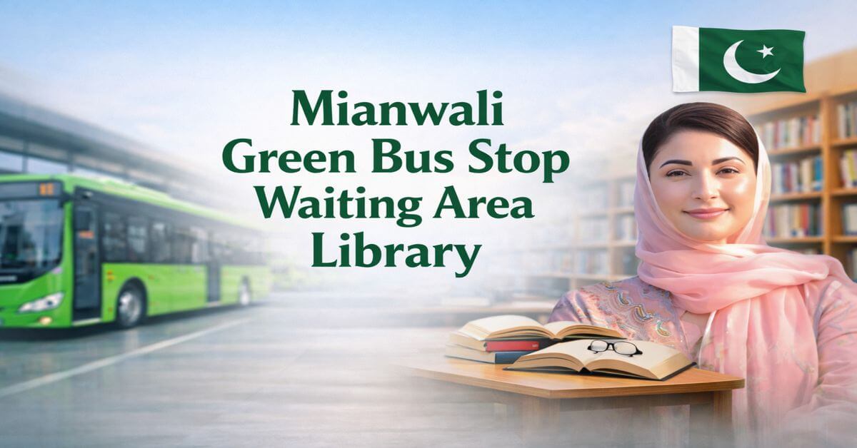 Mianwali Green Bus Stop Waiting Area Library