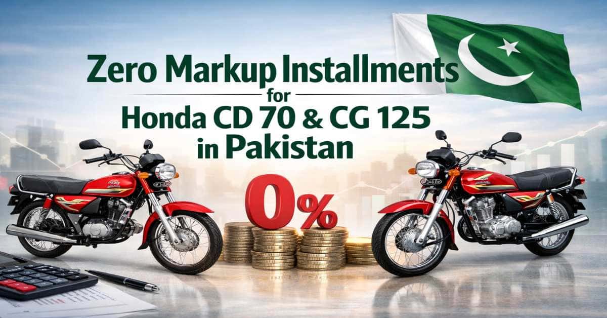 Zero Markup Installments for Honda CD 70 & CG 125 in Pakistan